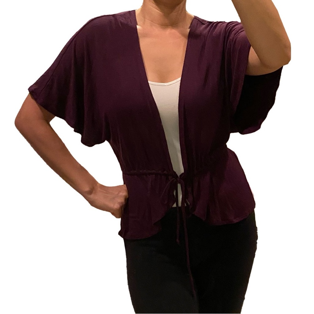 Express Maroon Cover Up Top Blouse